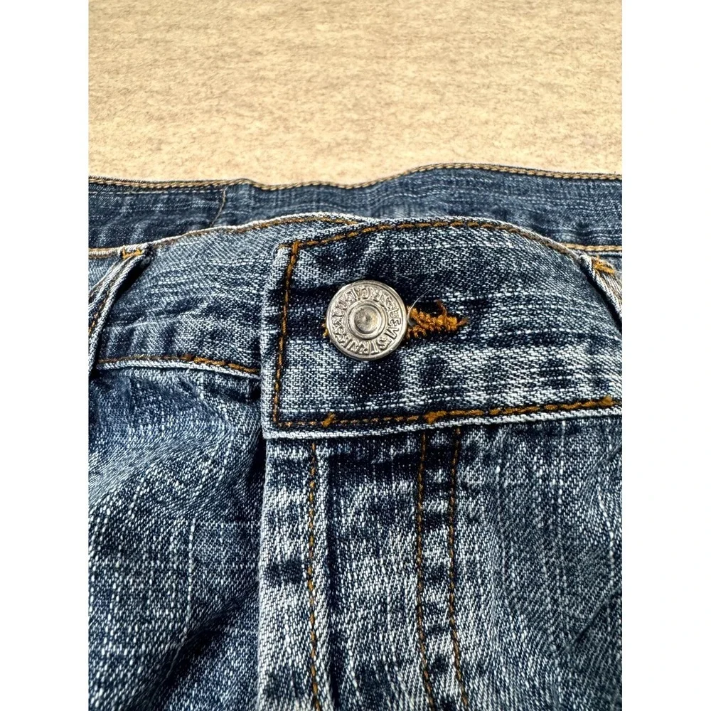 Levis 501 Straight Jeans Mens 36x32 Blue Denim Medium Wash‎ Mid Rise Button Fly